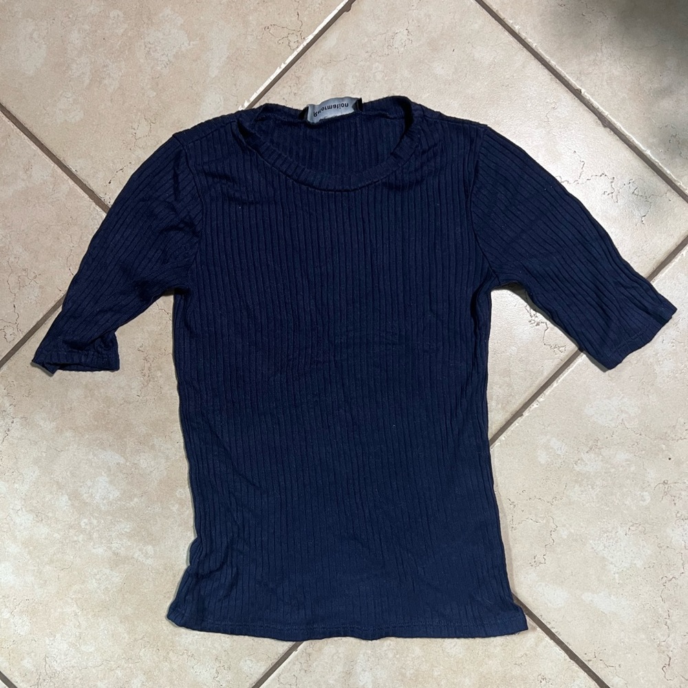 Reformation Longer Sleeve Fitted Ribbed Tee - S